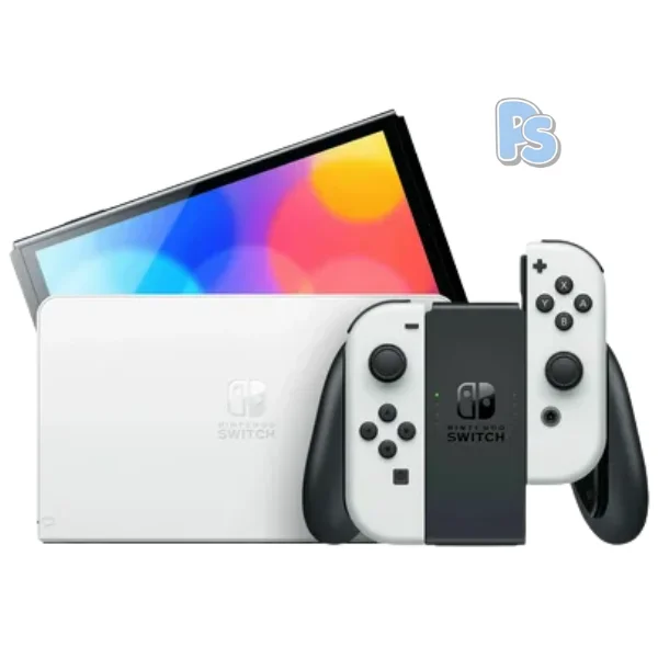Nintendo Switch OLED White console Pakistan with white Joy-Con controllers portable gaming system for family and handheld gaming